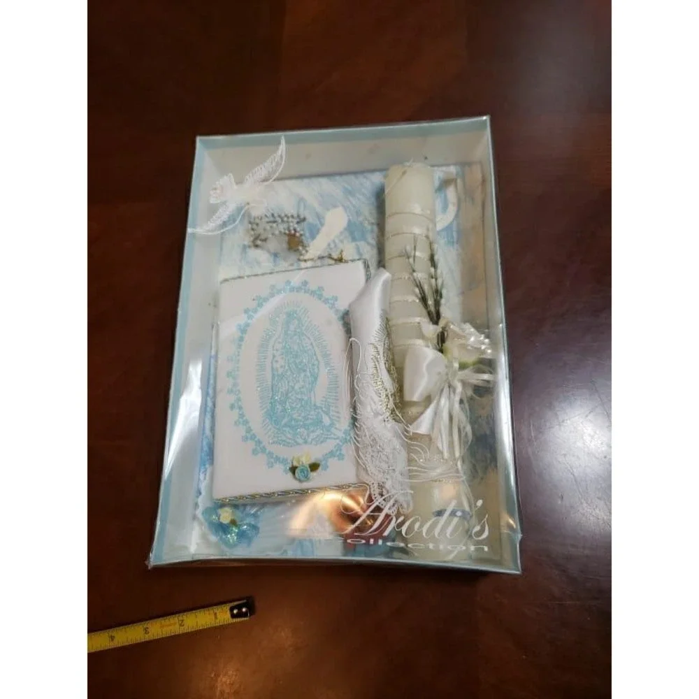 Catholic Baptism Gift Set Virgen de Guadalupe Rosary Candle Prayer Book